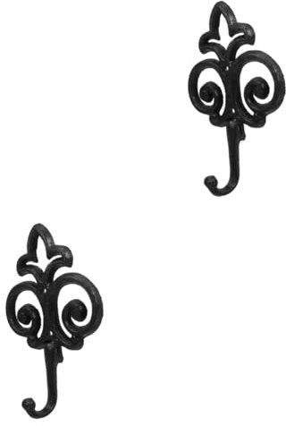 TOPBATHY 5 Piezas conectar colgador gancho de pared Percha de hierro Ganchos para refugios vintage de hierro para colgar llaves antiguo planchar Black