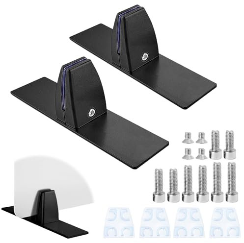 Forbabe 2 Stück T-förmige Schreibtisch Trennwand Klammer, Aluminiumlegierung Schreibtisch Partition Clip Verstellbare Trennwand Basishalterung, Schreibtischtrennwand Clip für 2-25mm Dicke Trennwand