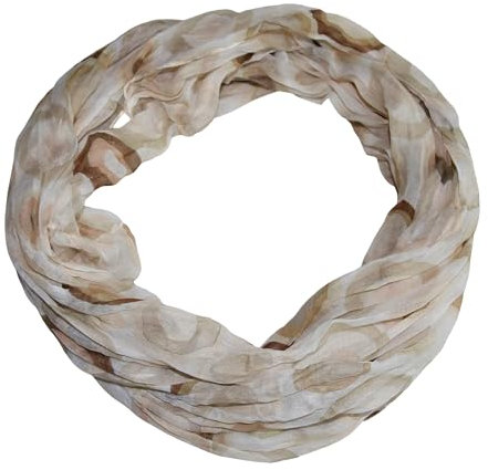 beybey® Trance Edition Damen Seide Loop Schal in herrlichen Farben - ein Seidenschal zum Verlieben (K beige)