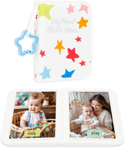 Baby's My First Photo Album für Babys bietet Platz für 21 Fotos im Format 10 x 15 cm, Fotoalbum aus Schneidet nicht in die Hand weichem Stoff für 10x15 cm Babyparty Kinder Kleinkinder Familienfotos