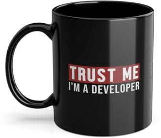 Trust Me I'm A Developer Developer Coder Kaffeetasse | Softwareentwickler Softwareingenieur Programmierer Tasse Schwarz (01230W)