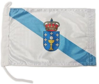 Bandiera per barche di alta qualità, 20 x 30 cm. Peso del tessuto: stampato, resistente, con maglia e passante, bandiera nautica, 20 x 30 cm (Galicia)