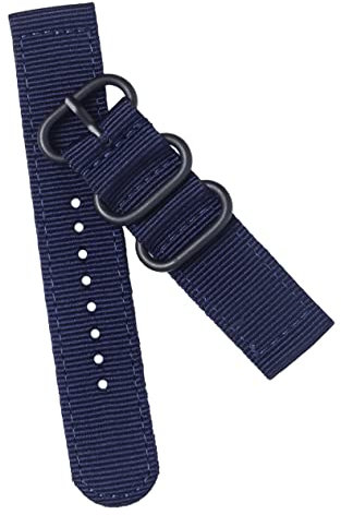 VANZACK Uhrenarmband Aus Nylon Strapazierfähig Gelenk-verschluss Für Uhrenwechsel Marineblau Mit Schwarzer Schnalle