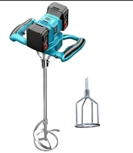 Miscelatore per malta a batteria, compatibile con batteria Makita da 18 V, miscelatore senza brushless, cambio a 6 marce, miscelatore industriale per vernice, gesso, cemento, malta (senza batteria)