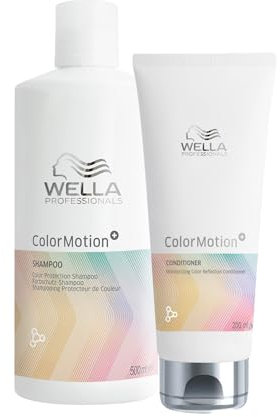 Wella ColorMotion+ Set – Farbschutz Shampoo & Conditioner für langanhaltende Farbbrillanz & Widerstandskraft – 500 ml Shampoo & 200 ml Conditioner