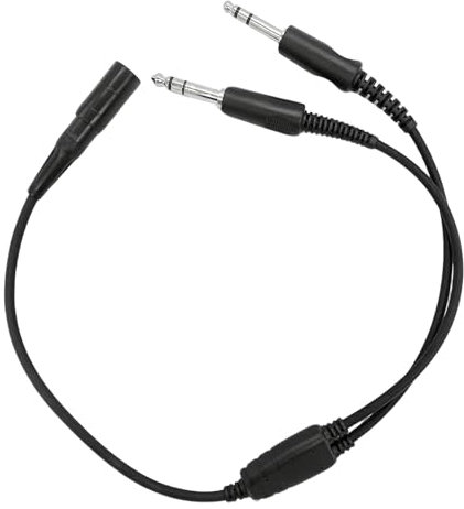 JUYODE Lemo 6 Pin Headset Adapter to GA Dual Plugs General Aviation Aircraft Airplane Pilot Headphones for Bose A20 A30 Headsets Connector Cable Female Jack to Twin Male (8-lemo-GA)
