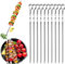 21.7 inch Kebab Skewers 55 cm Stainless Steel BBQ Skewers Long Stainless Steel Reusable Flat Metal Grilling Skewer Sticks BBQ Accessories Tools Set for Outdoor Barbecue（10 Pack）