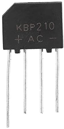 Tnfeeon Bridge 2A 1000V KBP210 Bridge Redresseur Fiable pour Convertir L'équipement D'alimentation CA en CC (5 ceux vendus)