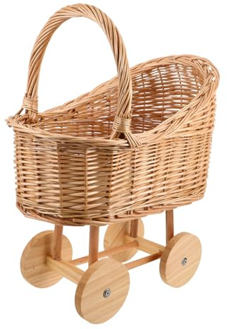 Rattan Puppenwagen Dekoration für Blumenmädchenkorb Hochzeit