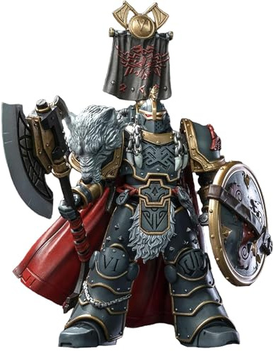 TOYVERSE JOYTOY 1/18 Actionfigur Warhammer The Horus Heresy, Space Wolves Legion Praetor with Power Axe and Combat Shield, bewegliche Gelenke, Charaktermodell, ab 15 Jahren