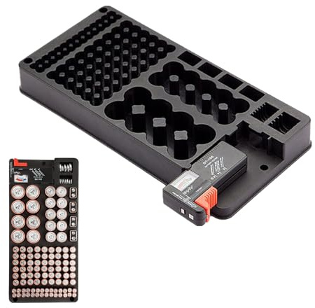 Generisch Batterie Aufbewahrungsbox,Verlustsicherer 116-Gitter Organizer | Haushalt Batterie Storage Case | Für D/C/AA/AAA/9V/, Haushalt, Elektro, Außenbereich, Industrie
