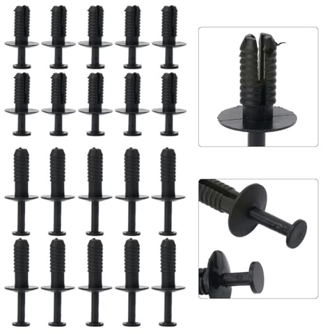 JoyousMall Lot de 20 rivets extensibles en plastique noir compatibles avec BMW E30 E39 E46 E53 E60