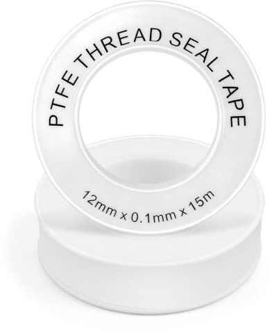 Ainiv 2 Stück Teflonband Gewindedichtband, PTFE Dichtband Wasserleitung | Dichtungsband Wasserdicht für Rohre, Duschköpfen, Wasserhahn & Poolpumpe (12mm × 15m × 0.1mm)
