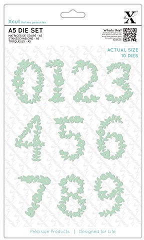 Xcut A5 Dies, Floral Numbers, Carbon Steel, Art & Craft, Cutting Tool Supplies, For Beautiful Decoration, Card Making, Gift Tag, Wrapping, Scrapbooking, Invitation Making, Crafters Companion