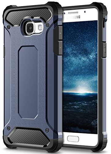 Coolden für Samsung Galaxy A5 2017 Hülle Premium [Armor Serie] Outdoor Stoßfest Handyhülle Case Silikon TPU + PC Bumper Cover Doppelschichter Schutzhülle für Samsung Galaxy A5 2017 (Blau)
