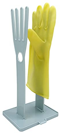 E-Meoly Supporto per guanti da cucina, per asciugare i guanti, riutilizzabile, in plastica, per lavello, colore: blu