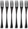 LEKOCH 6 Pezzi Forchette per Pasticceria in Acciaio Inox 17,5 cm, Forchette per Menu, Forchette da Tavola, Forchette per Insalata, Set di Posate (Nero Polacco)