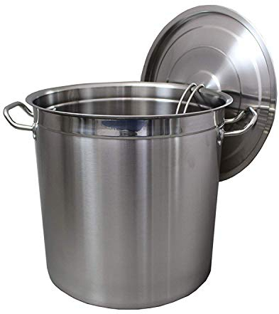 Euro Tische Gastronomie Kochtopf groß Suppentopf - Ø 35 x 35 cm Edelstahl Kochtöpfe 35l - ideal geeignet für ALLE Herdarten & große Küchen - Gastro Kochtopf set Topfset edelstahl Topf groß