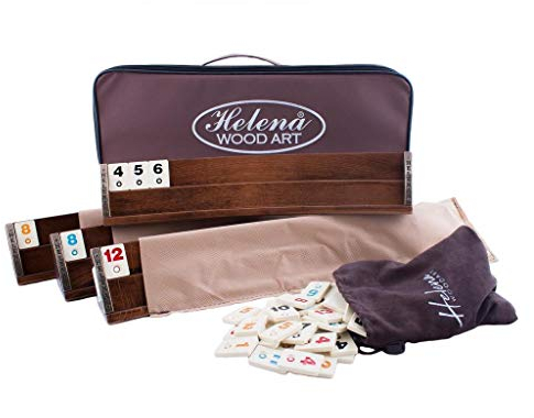 Helena wood art Holz Oval Rummikub Spiel Set