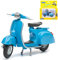 alles-meine.de GmbH Vespa 150 CC Blau Roller 1/18 Welly Modell Motorrad mit individiuellem Wunschkennzeichen