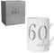 White Bone China Mug with Silver Foil Number - 60th Sixty 60 Birthday
