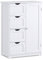 COSTWAY Bathroom Floor Cabinet, Wooden Free Standing Storage Cupboard with 3/4 Drawers, Adjustable Shelf and Door, Home Kitchen Living Room Hallway Organiser Unit (White, 4 Drawers)