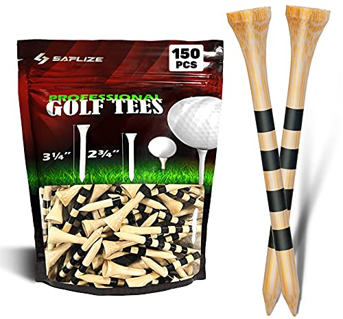 SAPLIZE Golf Bambus Tees,150 Stück (83mm) - Biologisch abbaubar, haltbarer und Stabiler Golf Tees