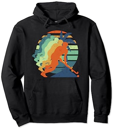 Feldhockey, Männer Frauen Kinder Cool Retro Vintage Feldhockey Pullover Hoodie