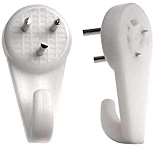 Non Trace Picture Hooks Nylon Invisible Hard Wall Drywall 30mm Picture Hanging Kit for Photo Frame Hanging Plasterboard Small Hooks Pack of 20.