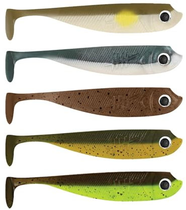 5 Lieblingsköder Gummifische zum Zanderangeln mit Gummifisch 7,5cm, Farbe Lieblingsköder:Natural Classics
