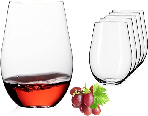 IMPERIAL Moderne Weingläser ohne Stiel Rotweingläser 660ml Set 6-Teilig Havanna Weinglas aus Glas Spülmaschinenfest