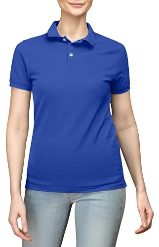 Love My Fashions® Women’s Polo Shirt – Knitted Collar and Cuffed Short Sleeves, Casual & Plain T-Shirt for Ladies