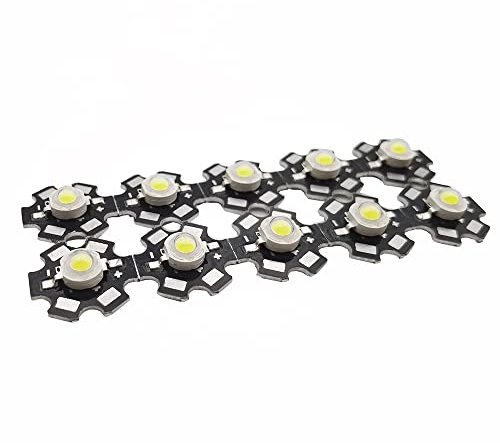 Vrabocry 10 Stück High Power LED Chip 3W Weiß (30000-35000K/600mA - 700mA/DC 3V - 3.4V/3 Watt) Superhelle Intensität SMD COB Light Emitter Components Diode 3 W Bulb Lamp Beads DIY Lighting