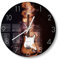 DEQORI Glasuhr | rund Ø 30 cm | Motiv Brennende E-Gitarre | ausgefallene leise Design Uhr aus Glas | Wanduhr für Wohnzimmer & Küche | Moderne Hingucker Uhr für die Wand