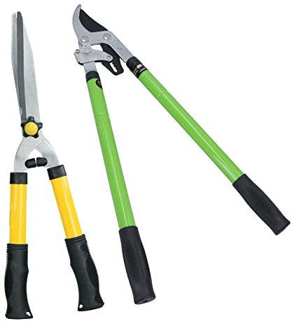 Ratchet Extendable Loppers Cutters + Hedge Pruning Shears Cutter Trimmer 2pc