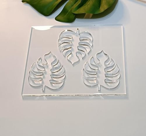 Leaves Router Templates,Acrylic Router Templates,Inlay Template Clear Acrylic Monstera,Router Jig,Woodworking or Craft Template (8'')