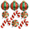 Weihnachts Folienballons, Weihnachten Deko Zuckerstangen Süßigkeiten Weihnachtskugeln Weihnachtsball Helium Ballons, Rot Grün Gold Weihnachtsdeko Luftballons Set für Neujahr Christmas Party Dekoration