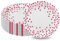 CEILIWEN Lot de 50 Assiettes Jetables en Carton Blanc et Rose Rouge pour Fête d'Anniversaire, Vaisselle en Or Blanc, 23 cm