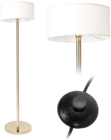 tooLight Lampadaire sur Pied APP966-3F Lampe de sol pour salon en métal, plastique 50 x 35 x 155 cm (blanc, doré)