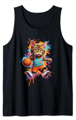 Basketball Katze Dunking Korbleger Retro Basketball Trikot Tank Top