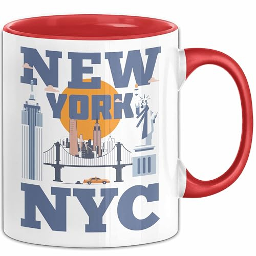 New York City Tasse Geschenk USA Urlaub Reisen Kaffee-Becher (Rot)