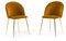 RATTATAN Sara - 2 Chaises fauteuils rembourrées en Velours ou Teddy pour Cuisine ou Salle à Manger avec Pieds en métal (Pieds dorés, Velours Jaune Moutarde)