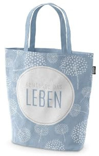 Strandtasche Einkaufstasche Shopper Tragetasche Relax (Genieße das Leben - Blau)