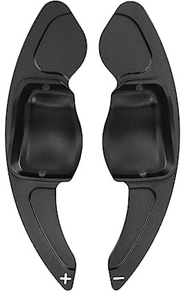 2 Stück/Set Lenkrad-Paddelverlängerung Schalthebelabdeckung passend für VW Golf 5 6 MK6 GTI R Jetta MK5 Passat B6 B7 CC Polo (Farbe: Schwarz)