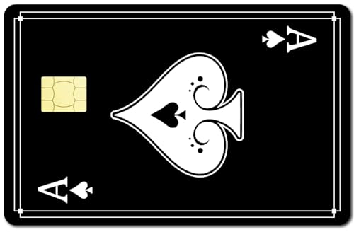 CREATCABIN 4 Stück Pik A Kreditkarten-Aufkleber,Playing Ace,Debitkarten-Aufkleber,Bankkarten-Abdeckung,Schutz Vor Kratzern,Wasserdicht,Abnehmbar,Schmal,Geschenk Für Freunde,Familie,Männer 18.6x13.7cm
