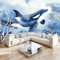 La Peinture À L'Aquarelle Papier Peint 3D Panoramique Baleine De L'Océan Tapisserie Mural Moderne Fresque, Poster Geant Mural, Pour Salon Chambre Fond Tv Style Déco 250 X 175 Cm