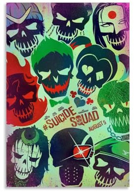 HKLOPUY Filmposter Suicide Squad, Comic-Poster, dekoratives Gemälde, Leinwand, Wandposter und Kunstdruck, moderne Familienschlafzimmer-Dekoration, Poster, 20 x 30 cm