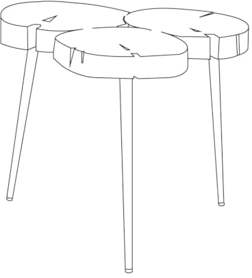 ULUYYUC Bistrotisch Nachttische Gartentisch Wetterfest Laptoptisch - Beistelltisch Jimi 3 Holz für Schlafzimmer Balkon Wohnbereich Garten