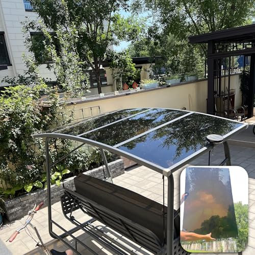 Panneaux de toiture de serre en polycarbonate transparent de 2 mm pour serre, abris de jardin, toits et abris d'auto, solides et durables, 0,6 x 20 m