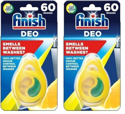 Finish Dishwasher Freshener, Lemon and Lime, Keeps Your Dishwasher Clean, Lasts up to 60 Washes (Pack of 2)